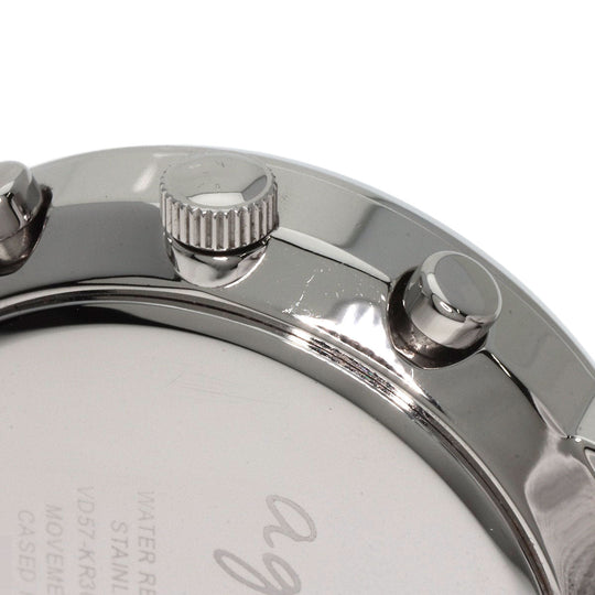agnes b. Watches Quartz VD57-KR30 Stainless Steel, Leather black Round face black dial mens Used Authentic