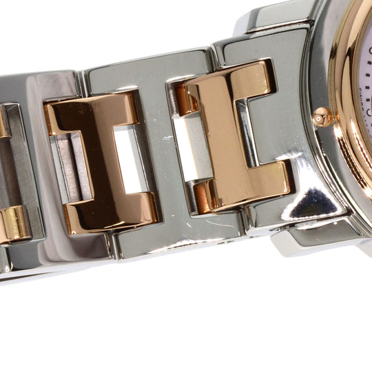 HERMES Watches Quartz CL1.321 Stainless Steel , SSxPGP gold Clipper Chronograph New Buckle Pink shell dial Women Used Authentic