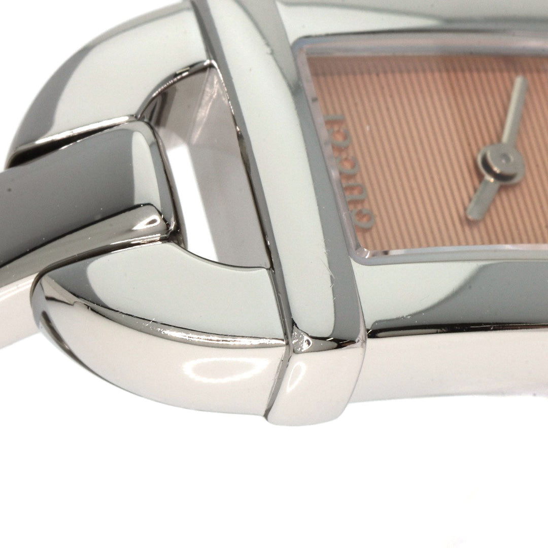 GUCCI Watches Quartz 6800L Stainless Steel , Stainless Steel Silver Square face Orange dial Women Used Authentic