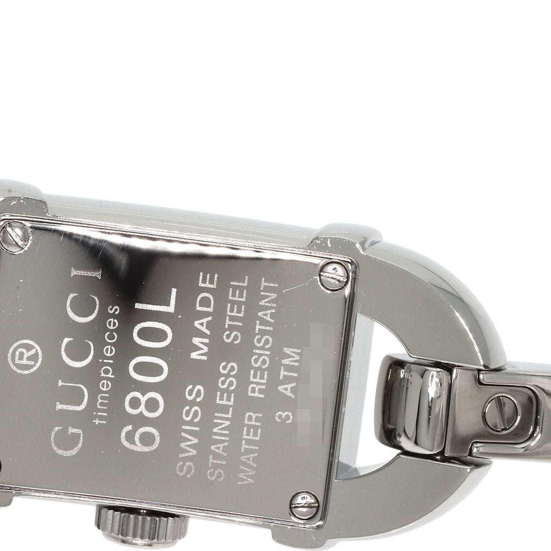 GUCCI Watches Quartz 6800L Stainless Steel , Stainless Steel Silver Square face Orange dial Women Used Authentic
