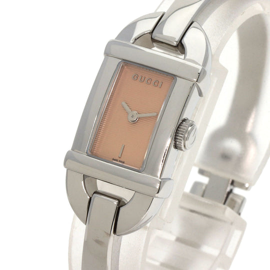 GUCCI Watches Quartz 6800L Stainless Steel , Stainless Steel Silver Square face Orange dial Women Used Authentic