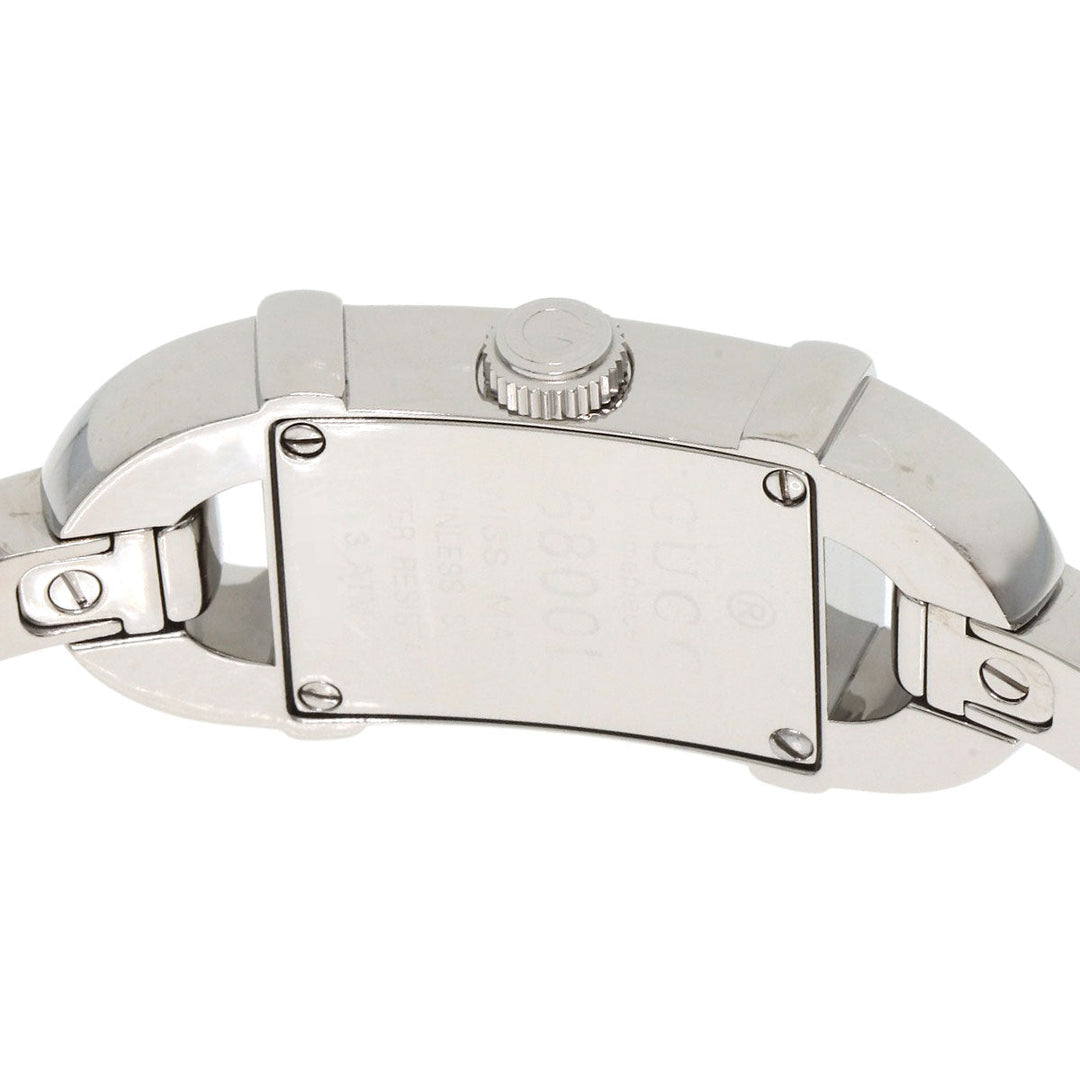 GUCCI Watches Quartz 6800L Stainless Steel , Stainless Steel Silver Square face Orange dial Women Used Authentic