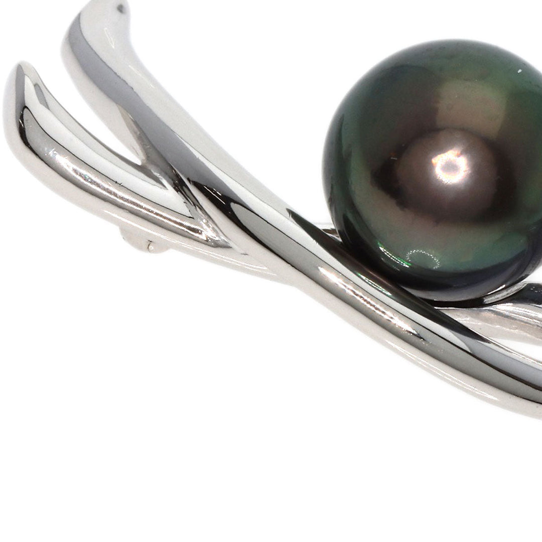 TASAKI Brooch PT900 Silver Tahitian Pearl Pearl Diamond Women Used Authentic