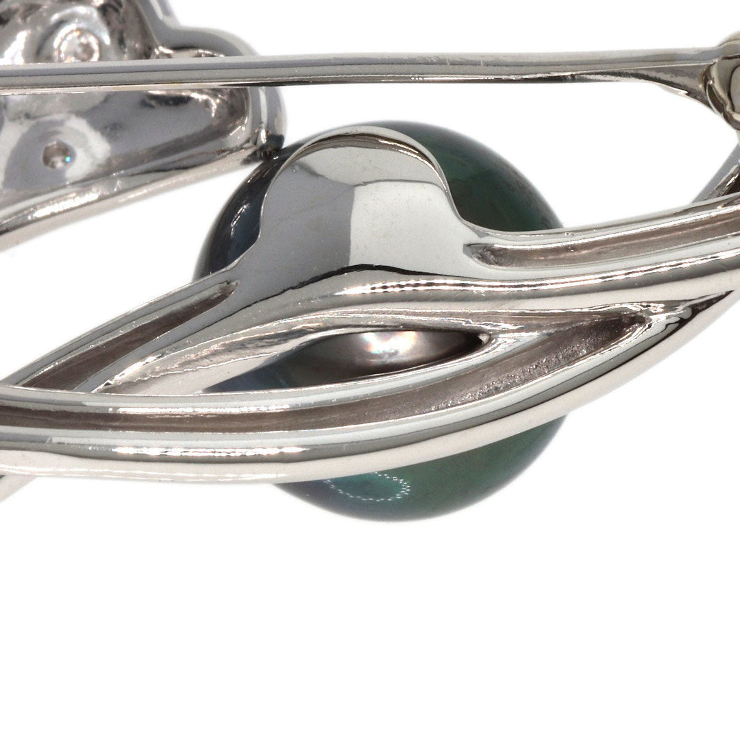 TASAKI Brooch PT900 Silver Tahitian Pearl Pearl Diamond Women Used Authentic