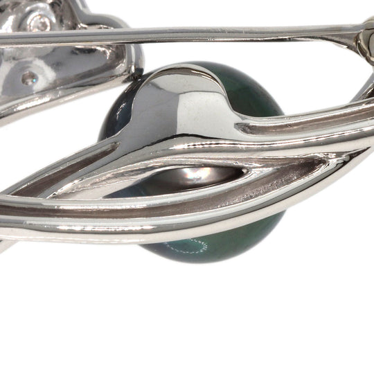 TASAKI Brooch PT900 Silver Tahitian Pearl Pearl Diamond Women Used Authentic