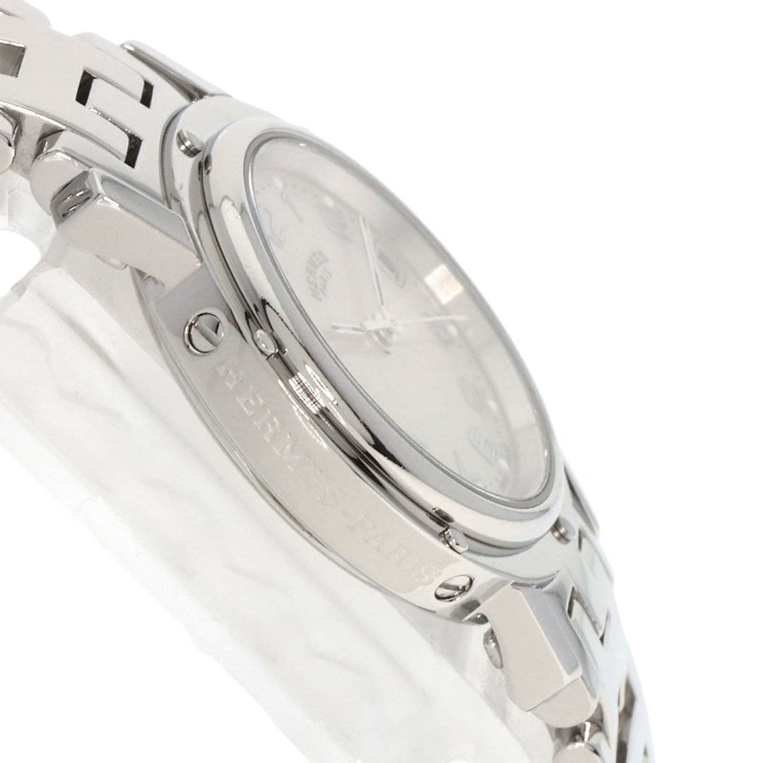 HERMES Watches Quartz CL4.210 Stainless Steel , Stainless Steel Silver Clipper Nacre shell dial Women Used Authentic