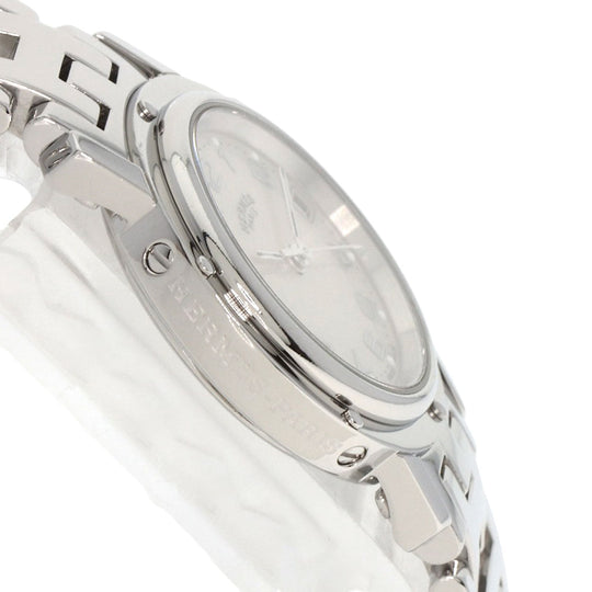 HERMES Watches Quartz CL4.210 Stainless Steel , Stainless Steel Silver Clipper Nacre shell dial Women Used Authentic