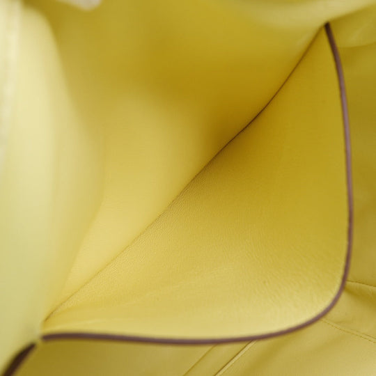 Valentino Tote Bag Calfskin yellow 2021Stainless Steel quilting Roman studs Women Used Authentic
