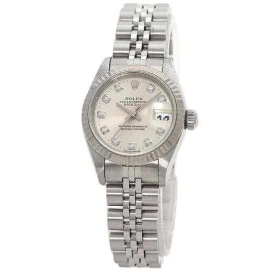 ROLEX Watches Mechanical Automatic 69174G Stainless Steel Silver Datejust 10P Diamond Silver dial