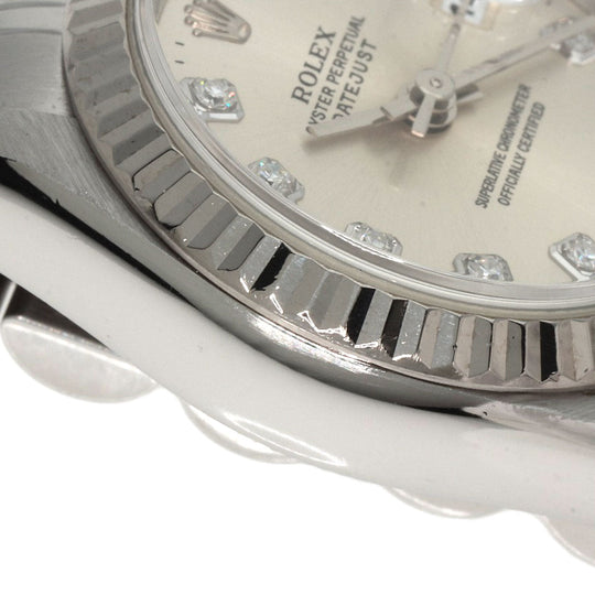 ROLEX Watches Mechanical Automatic 69174G Stainless Steel Silver Datejust 10P Diamond Silver dial