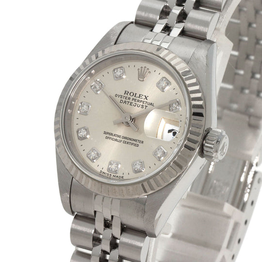 ROLEX Watches Mechanical Automatic 69174G Stainless Steel Silver Datejust 10P Diamond Silver dial
