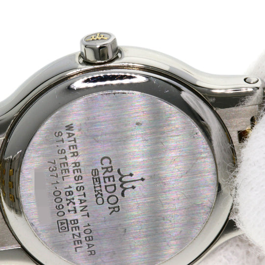 SEIKO Watches Quartz 7371-0090 Stainless Steel , Stainless Steel , K8YG gold CREDOR white dial Women Used Authentic