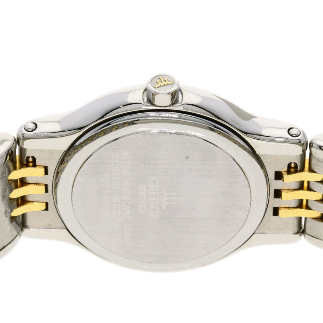 SEIKO Watches Quartz 7371-0090 Stainless Steel , Stainless Steel , K8YG gold CREDOR white dial Women Used Authentic