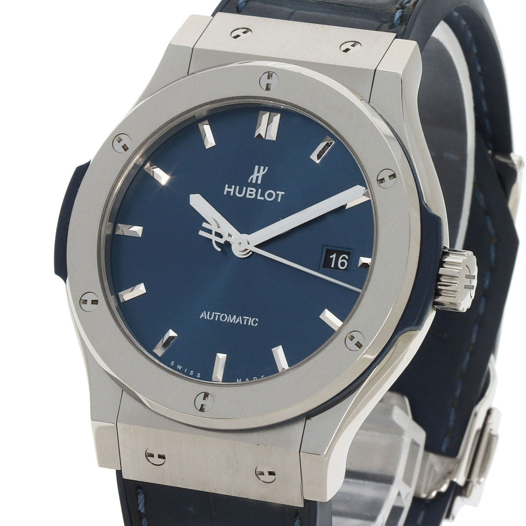 HUBLOT Watches Mechanical Automatic 542.NX.7170.LR Titanium Silver Classic Fusion Titanium Blue blue dial