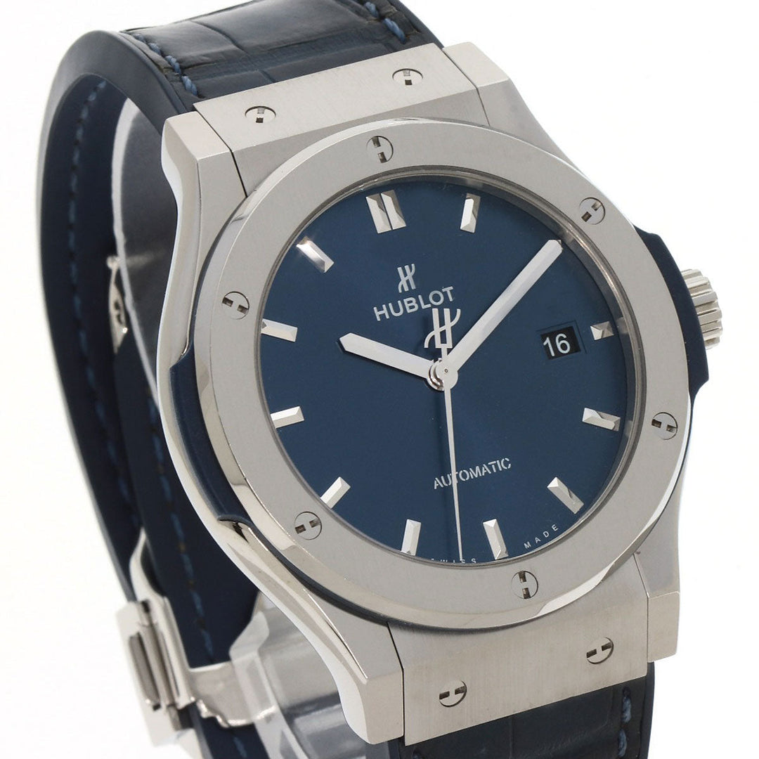 HUBLOT Watches Mechanical Automatic 542.NX.7170.LR Titanium Silver Classic Fusion Titanium Blue blue dial