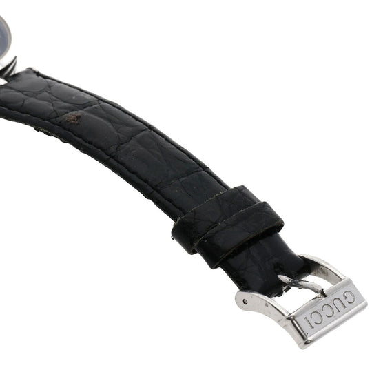 GUCCI Watches Quartz 2040M Stainless Steel, Leather Silver Sherry line gray dial mens Used Authentic