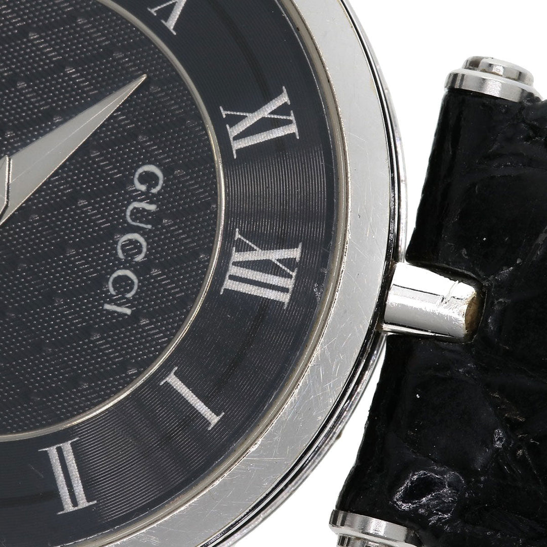GUCCI Watches Quartz 2040M Stainless Steel, Leather Silver Sherry line gray dial mens Used Authentic
