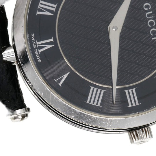GUCCI Watches Quartz 2040M Stainless Steel, Leather Silver Sherry line gray dial mens Used Authentic