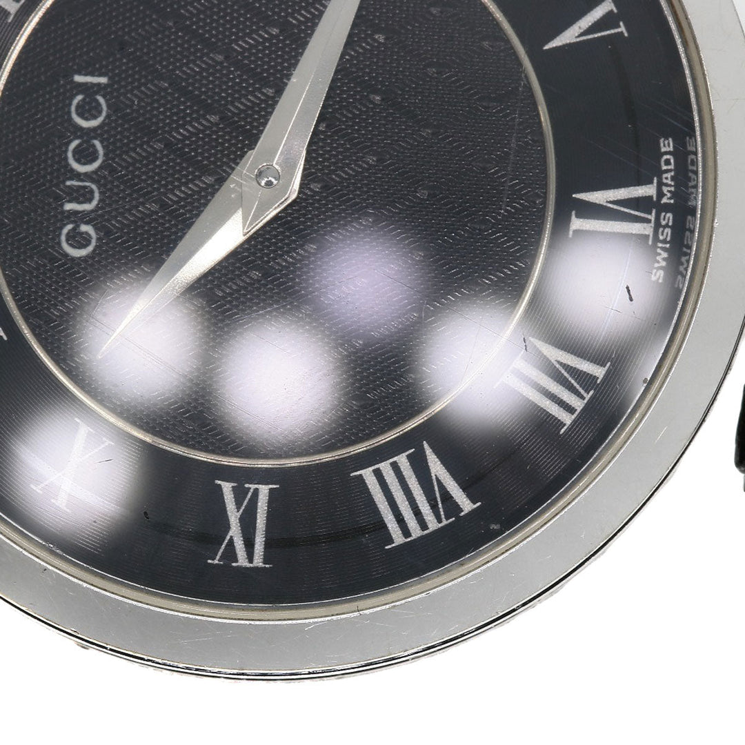 GUCCI Watches Quartz 2040M Stainless Steel, Leather Silver Sherry line gray dial mens Used Authentic
