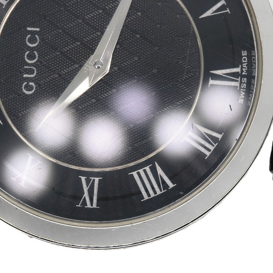 GUCCI Watches Quartz 2040M Stainless Steel, Leather Silver Sherry line gray dial mens Used Authentic