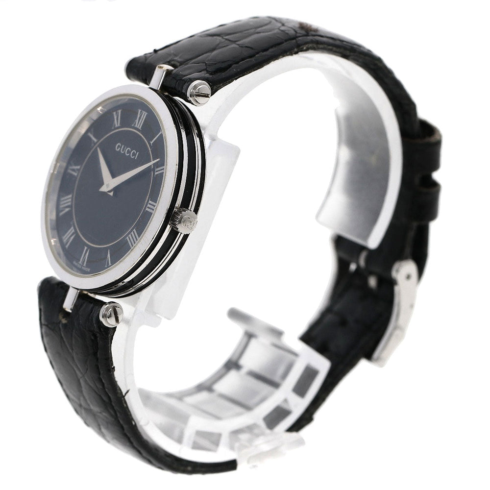GUCCI Watches Quartz 2040M Stainless Steel, Leather Silver Sherry line gray dial mens Used Authentic