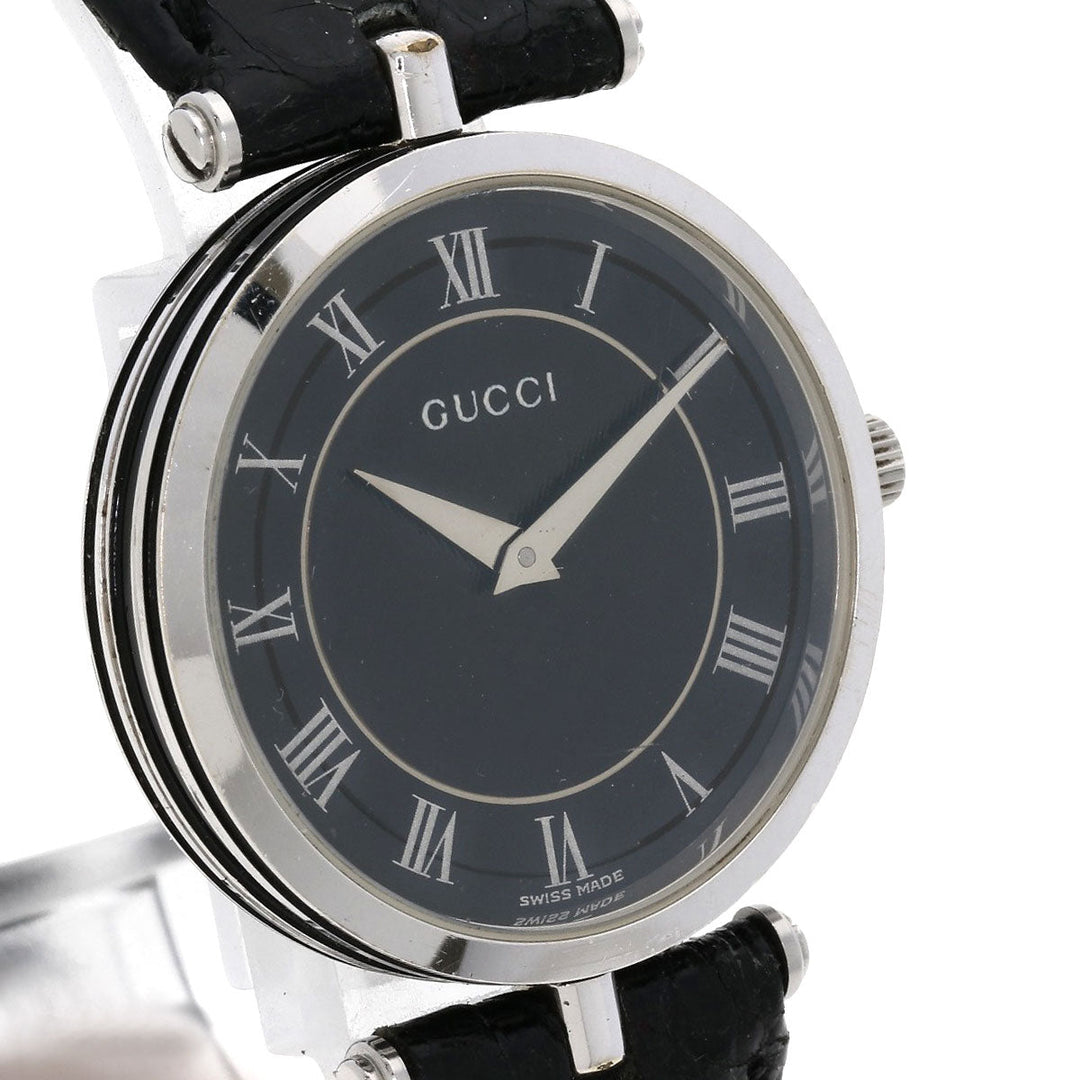 GUCCI Watches Quartz 2040M Stainless Steel, Leather Silver Sherry line gray dial mens Used Authentic