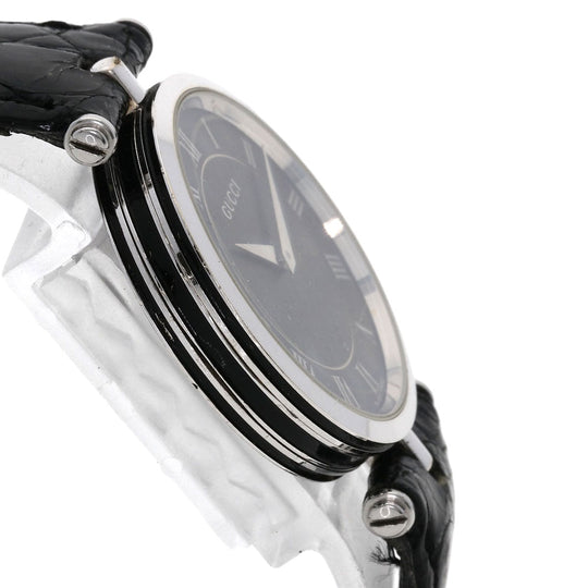 GUCCI Watches Quartz 2040M Stainless Steel, Leather Silver Sherry line gray dial mens Used Authentic