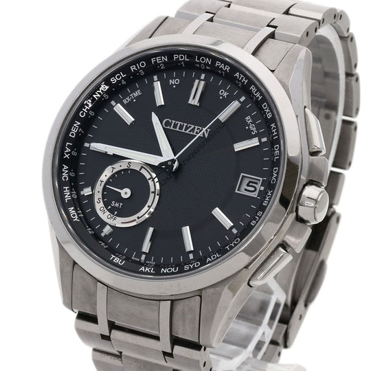 CITIZEN Watches Eco Drive CC3010-51E Titanium, Titanium Silver Atessa black dial mens Used Authentic