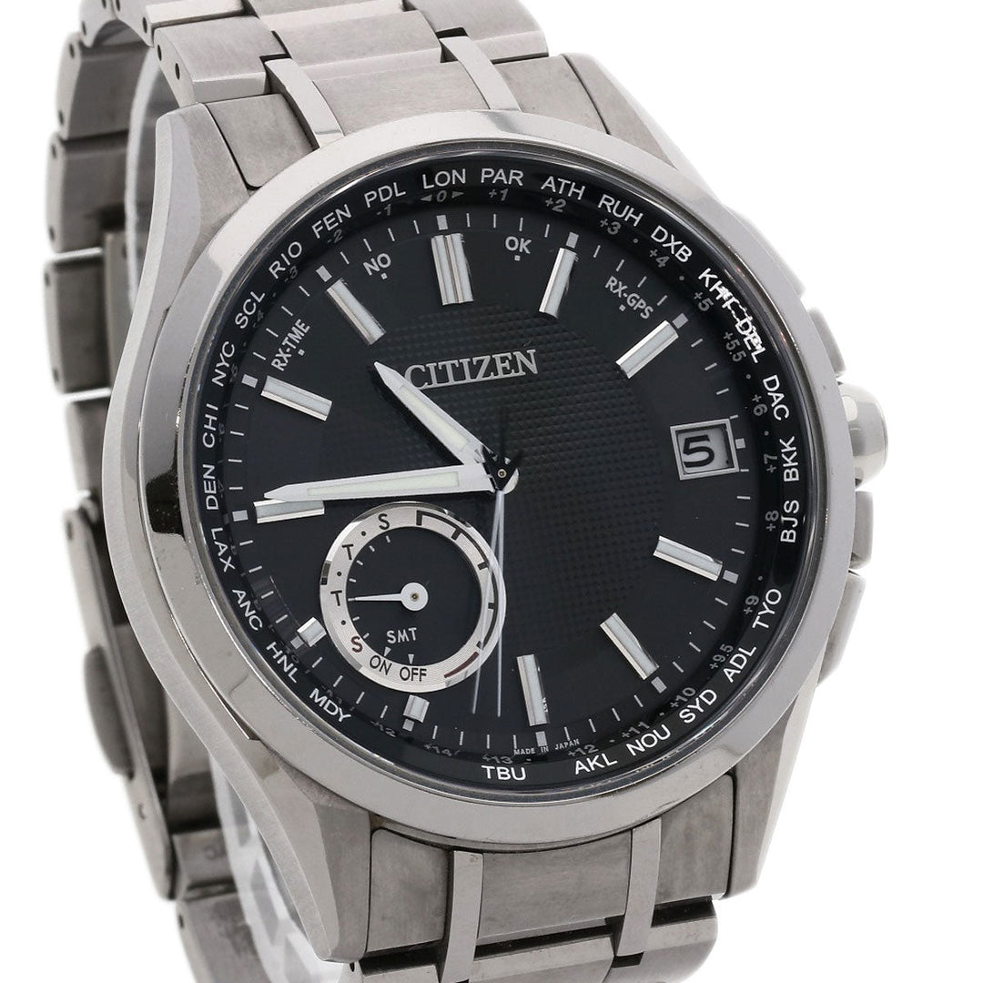 CITIZEN Watches Eco Drive CC3010-51E Titanium, Titanium Silver Atessa black dial mens Used Authentic