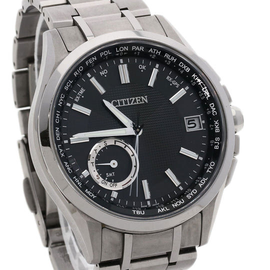 CITIZEN Watches Eco Drive CC3010-51E Titanium, Titanium Silver Atessa black dial mens Used Authentic