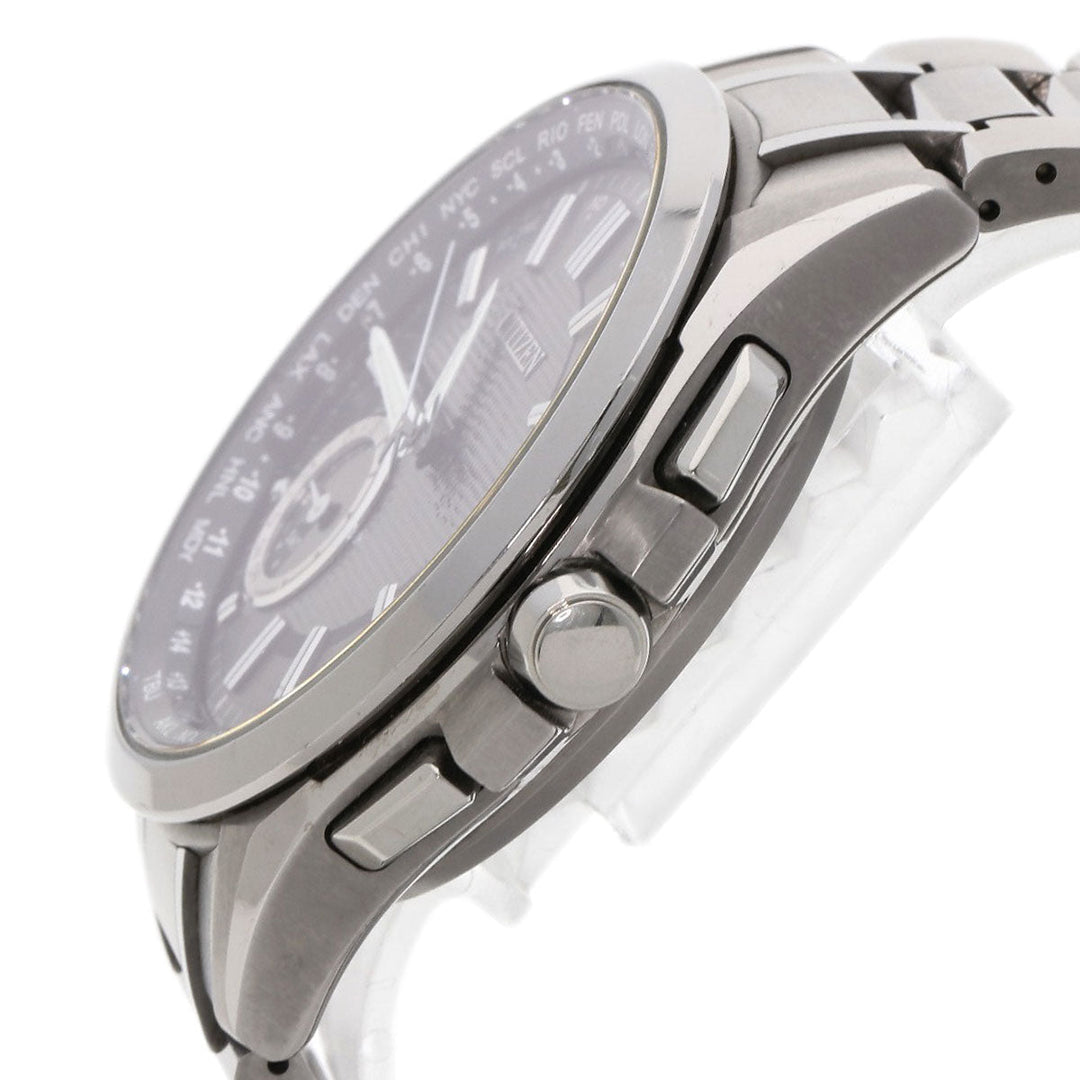 CITIZEN Watches Eco Drive CC3010-51E Titanium, Titanium Silver Atessa black dial mens Used Authentic