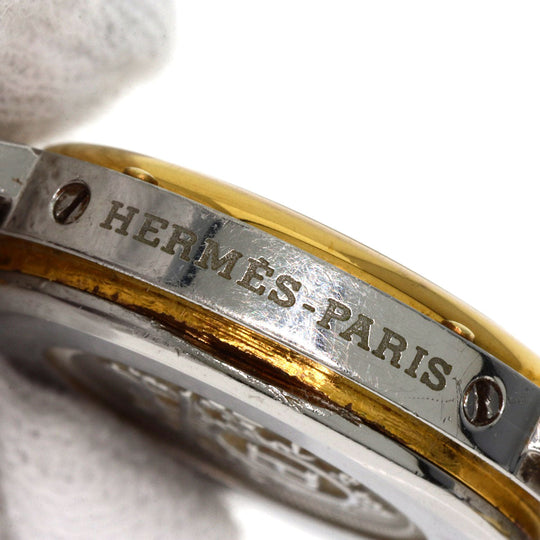 HERMES Watches Quartz CL3.240 Stainless Steel , SSxGP Silver Clipper old type white dial Women Used Authentic