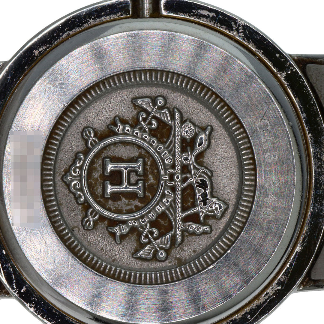 HERMES Watches Quartz CL3.240 Stainless Steel , SSxGP Silver Clipper old type white dial Women Used Authentic