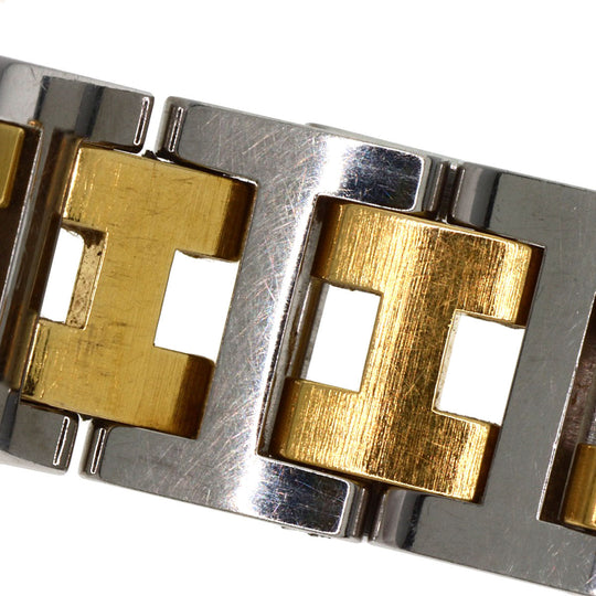 HERMES Watches Quartz CL3.240 Stainless Steel , SSxGP Silver Clipper old type white dial Women Used Authentic