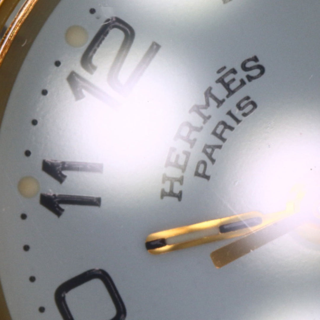 HERMES Watches Quartz CL3.240 Stainless Steel , SSxGP Silver Clipper old type white dial Women Used Authentic