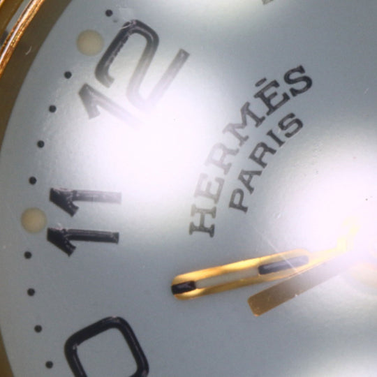 HERMES Watches Quartz CL3.240 Stainless Steel , SSxGP Silver Clipper old type white dial Women Used Authentic