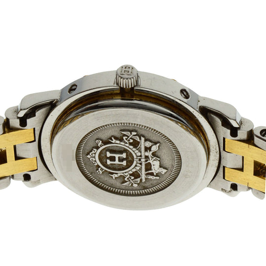 HERMES Watches Quartz CL3.240 Stainless Steel , SSxGP Silver Clipper old type white dial Women Used Authentic