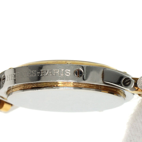 HERMES Watches Quartz Stainless Steel , SSxGP gold Clipper Old Belt Ivory dial Women Used Authentic