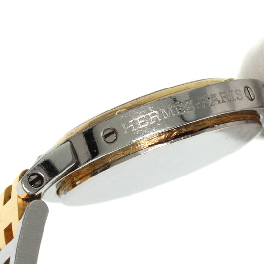 HERMES Watches Quartz Stainless Steel , SSxGP gold Clipper Old Belt Ivory dial Women Used Authentic