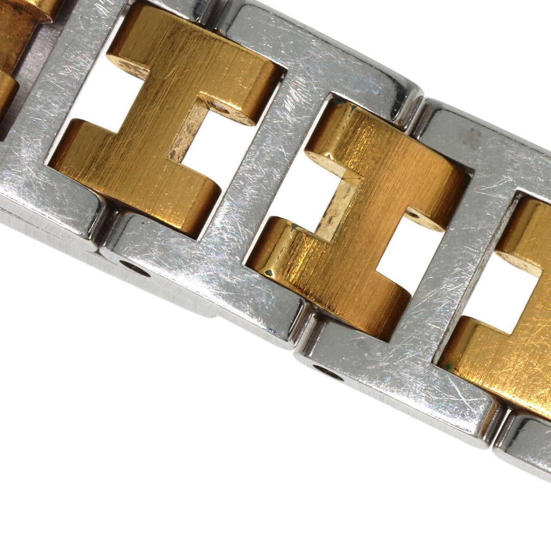HERMES Watches Quartz Stainless Steel , SSxGP gold Clipper Old Belt Ivory dial Women Used Authentic