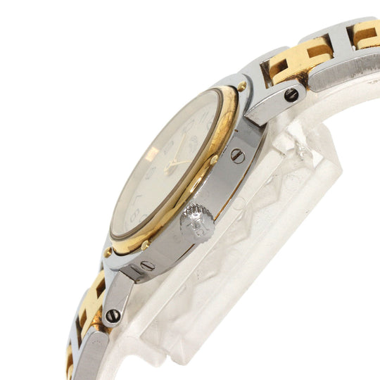 HERMES Watches Quartz Stainless Steel , SSxGP gold Clipper Old Belt Ivory dial Women Used Authentic