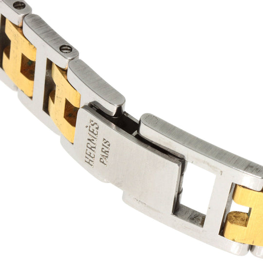 HERMES Watches Quartz Stainless Steel , SSxGP gold Clipper Old Belt Ivory dial Women Used Authentic