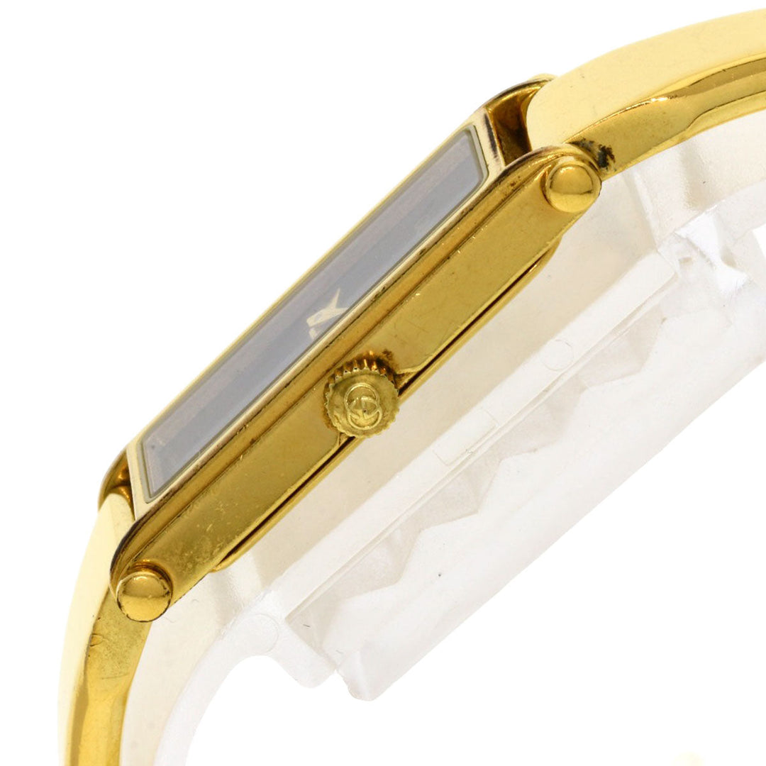 GUCCI Watches Quartz 1500L Gold Plated , Gold Plated gold Square face black dial Women Used Authentic