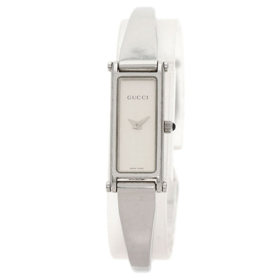 GUCCI Watches Quartz 1500L Stainless Steel , Stainless Steel Silver Square face Silver dial Women Used Authentic