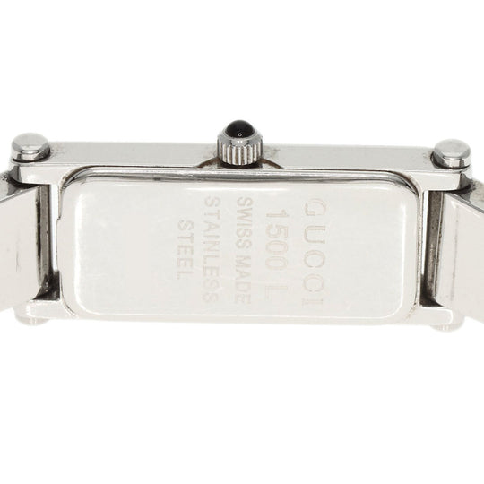 GUCCI Watches Quartz 1500L Stainless Steel , Stainless Steel Silver Square face Silver dial Women Used Authentic