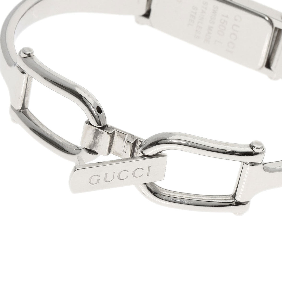 GUCCI Watches Quartz 1500L Stainless Steel , Stainless Steel Silver Square face Silver dial Women Used Authentic