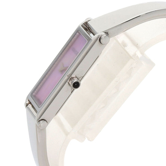 GUCCI Watches Quartz 1500L Stainless Steel , Stainless Steel Silver Square face Pink shell dial Women Used Authentic