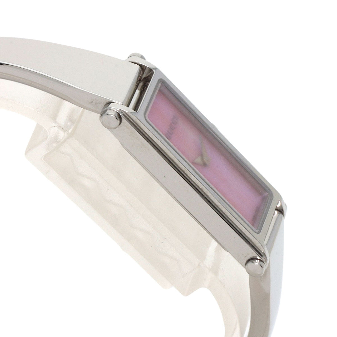 GUCCI Watches Quartz 1500L Stainless Steel , Stainless Steel Silver Square face Pink shell dial Women Used Authentic