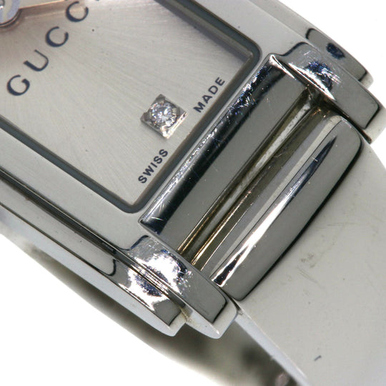 GUCCI Watches Quartz 109 Stainless Steel , Stainless Steel Silver Square Face 2P Diamond Silver dial Women Used Authentic