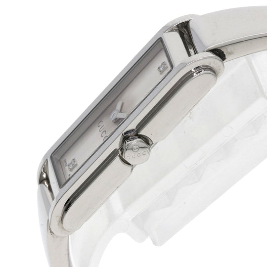 GUCCI Watches Quartz 109 Stainless Steel , Stainless Steel Silver Square Face 2P Diamond Silver dial Women Used Authentic